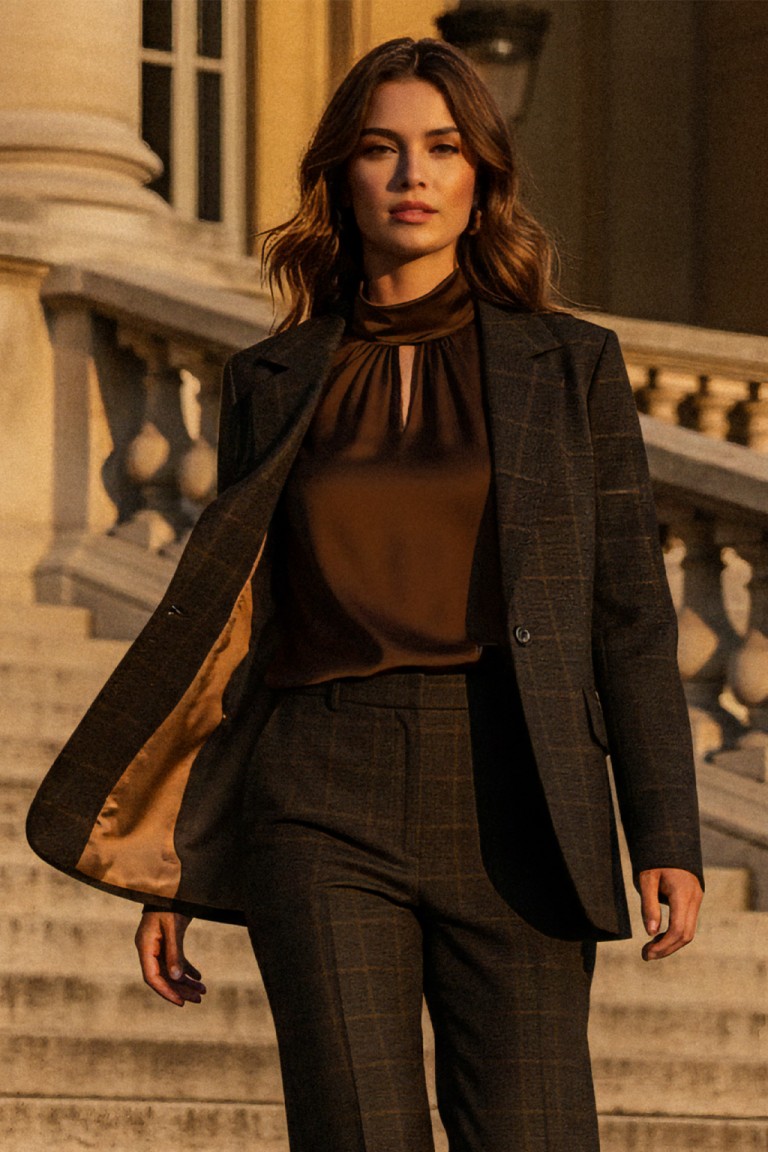 Blazer monopetto check