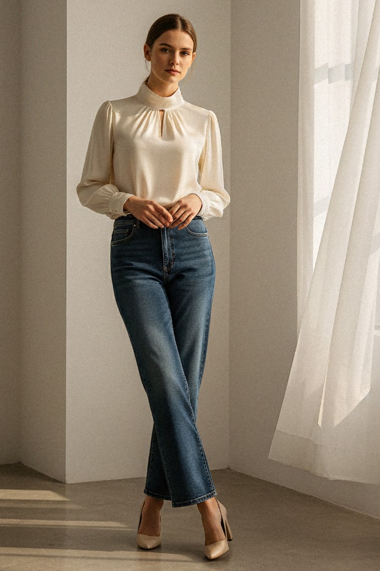 Jeans vita media gamba dritta