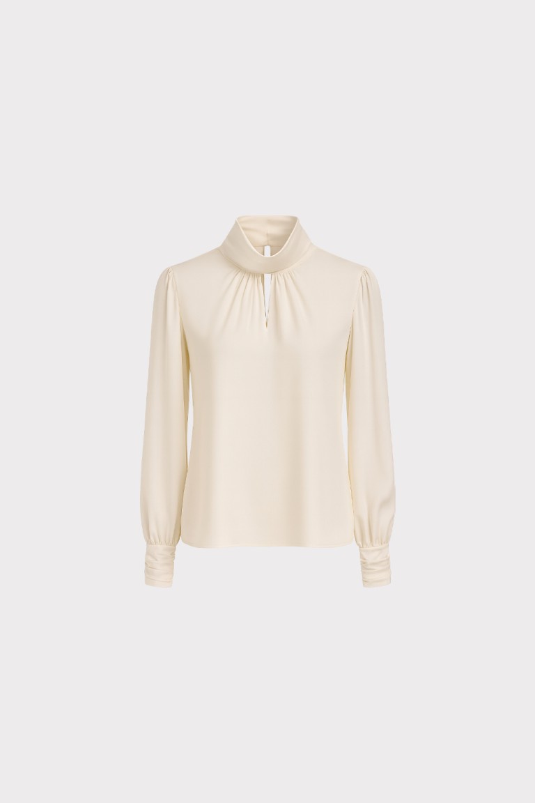 Blusa collo drappeggiato