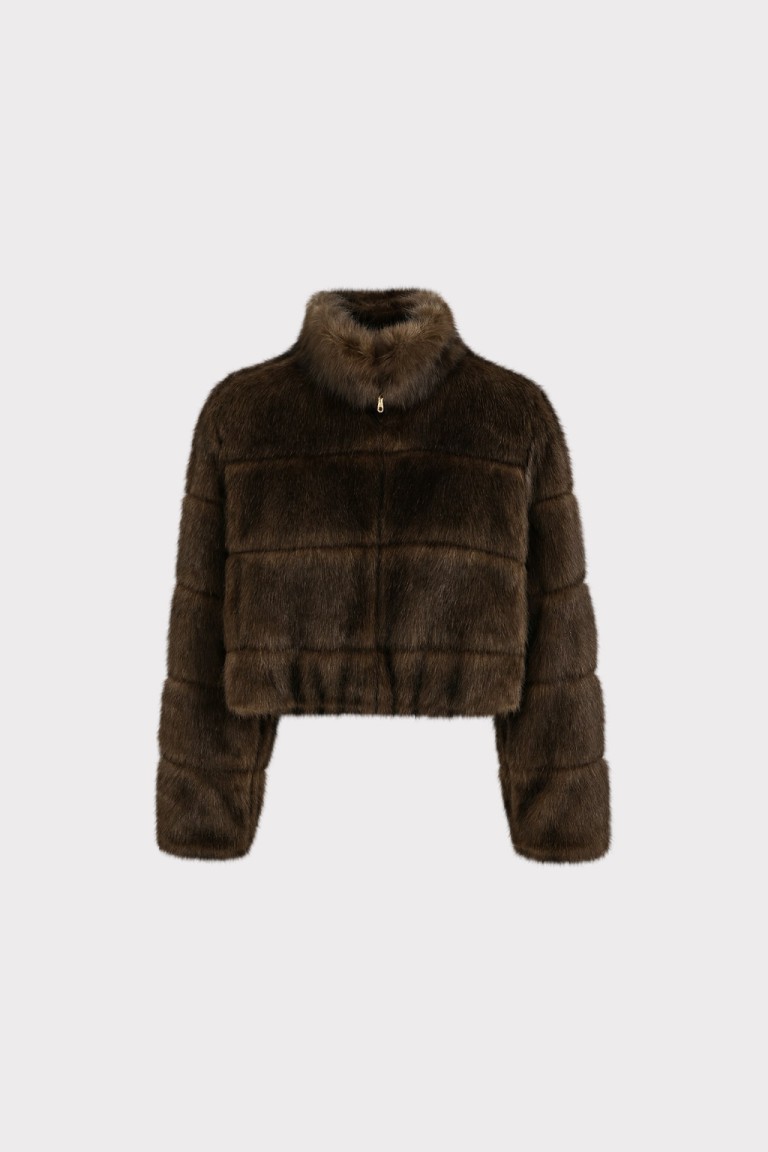 Giacca corta in eco-pelliccia