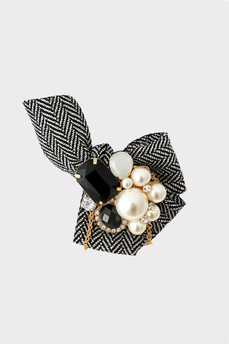 Spilla perle e cristalli su...