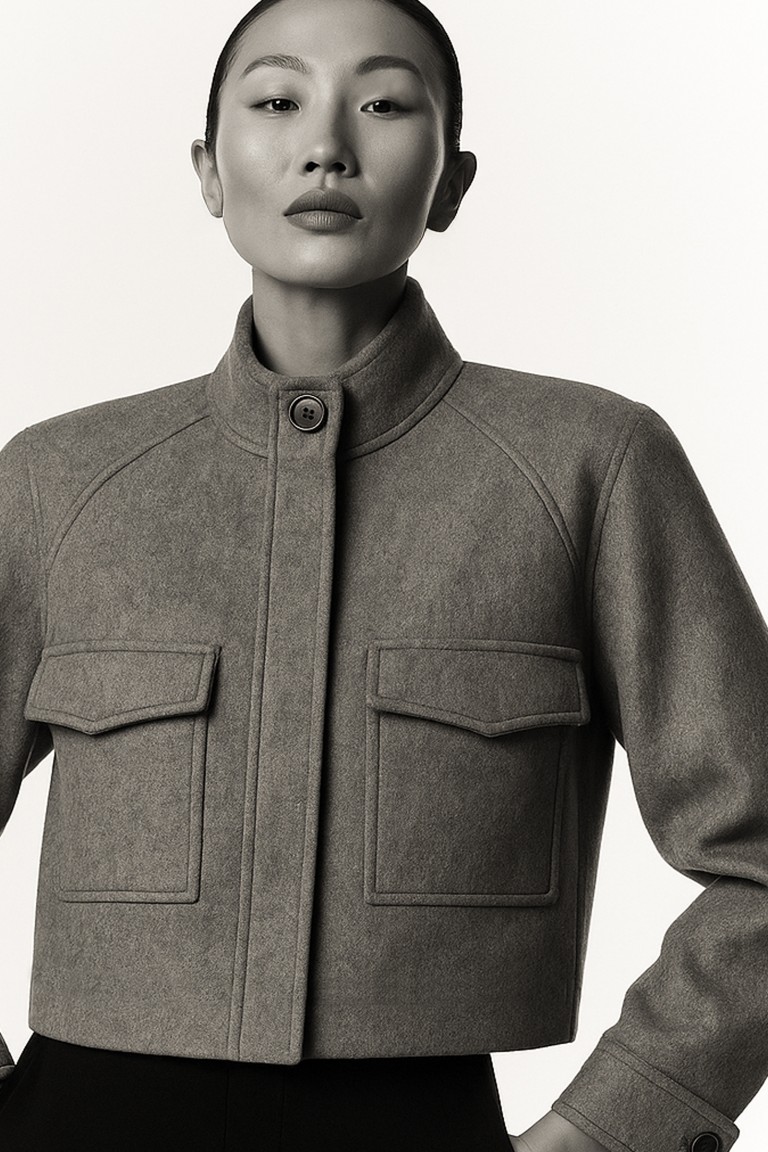 Bomber in lana collo coreana