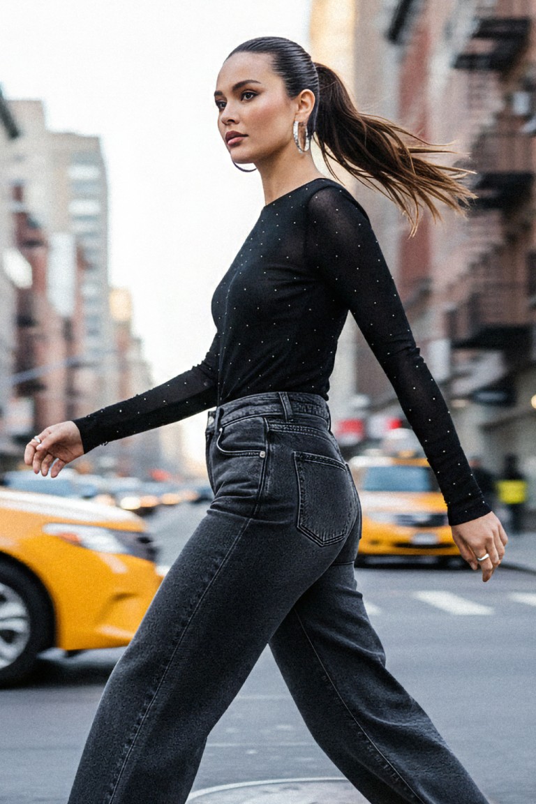 Maglia con microstrass