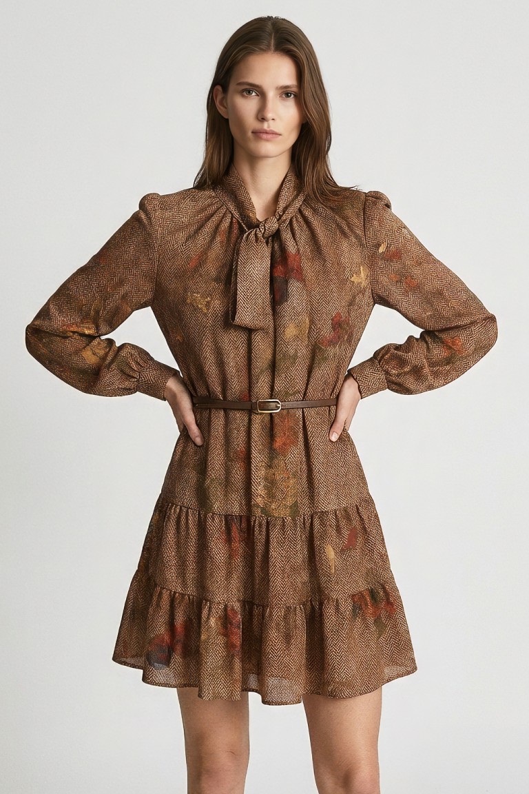 Abito corto stampa floreale