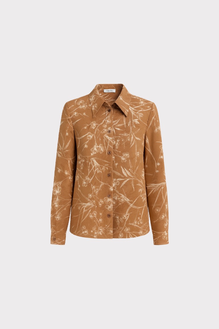 Camicia raso stampa floreale