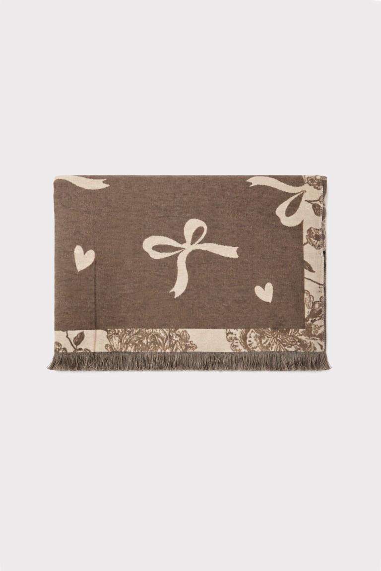 Sciarpa bicolor con fiocchi