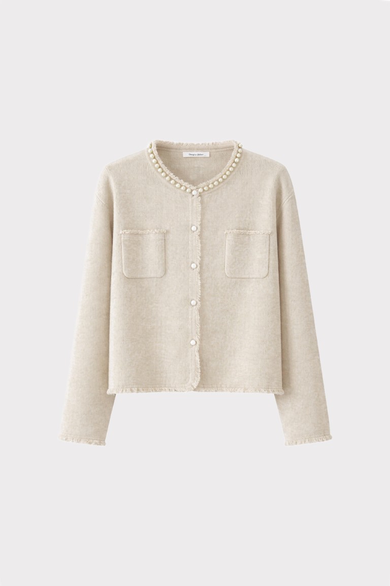 Cardigan perle bordi...