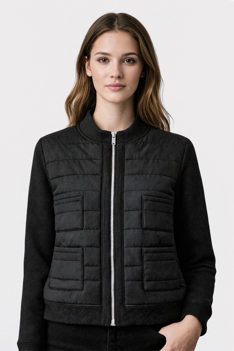 Cardigan imbottito in maglia
