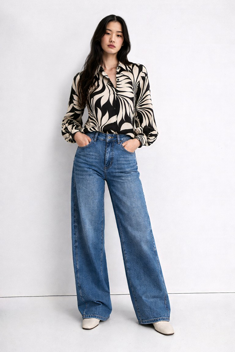 Camicia stampa foglia