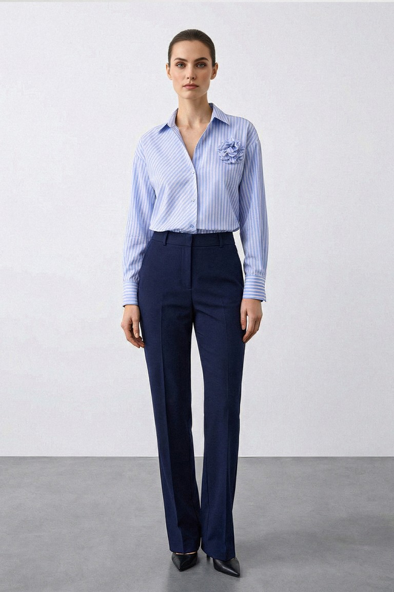 Camicia righe con applicazione