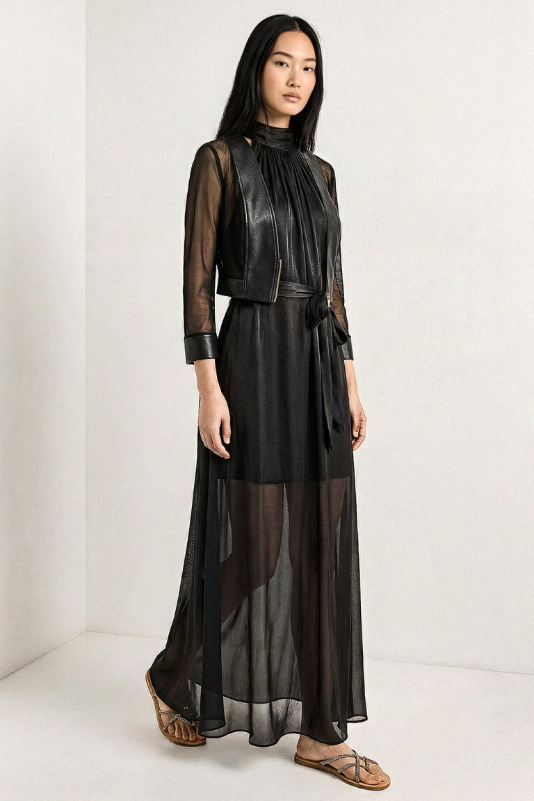 Giubbino cropped eco e guaina