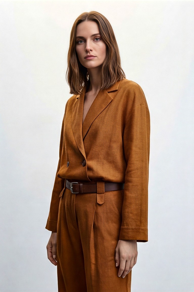 Giacca fluida in lino