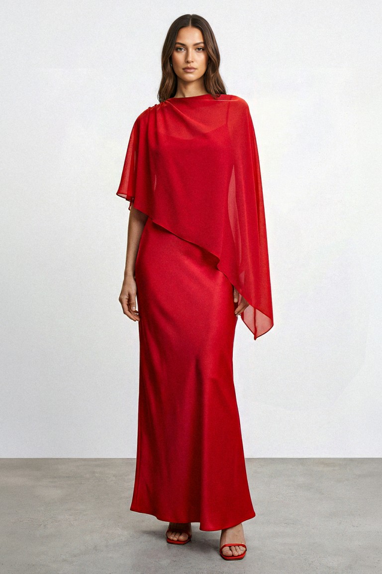 Abito raso con mantella