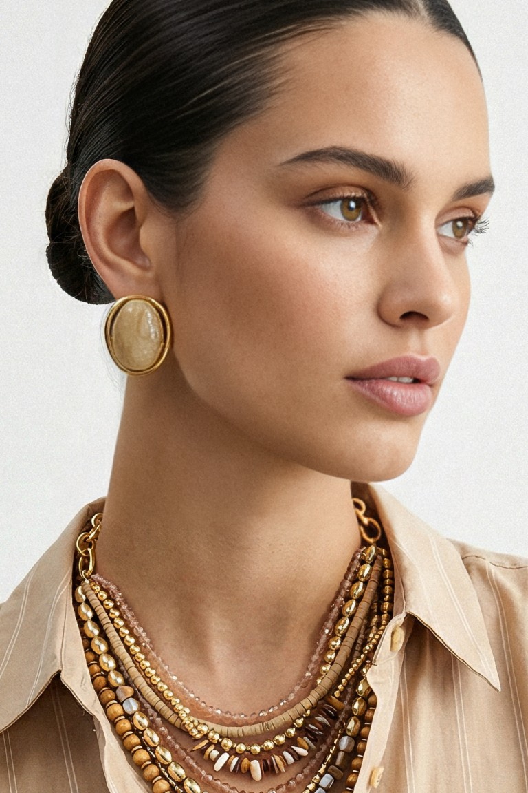 Orecchini ovali effetto pietra