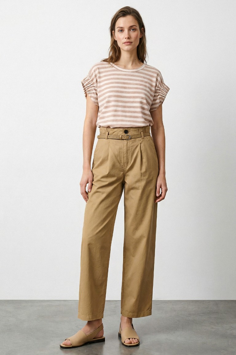 Pantalone wide leg con cintura