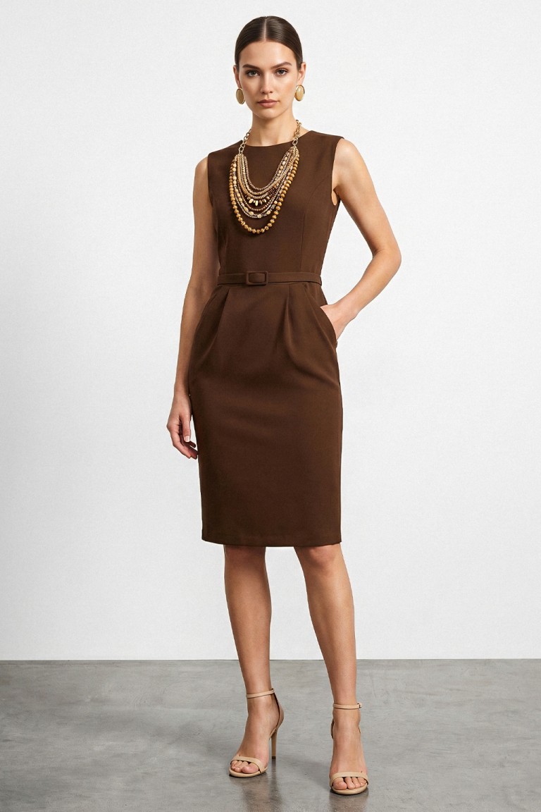 Abito midi con cintura