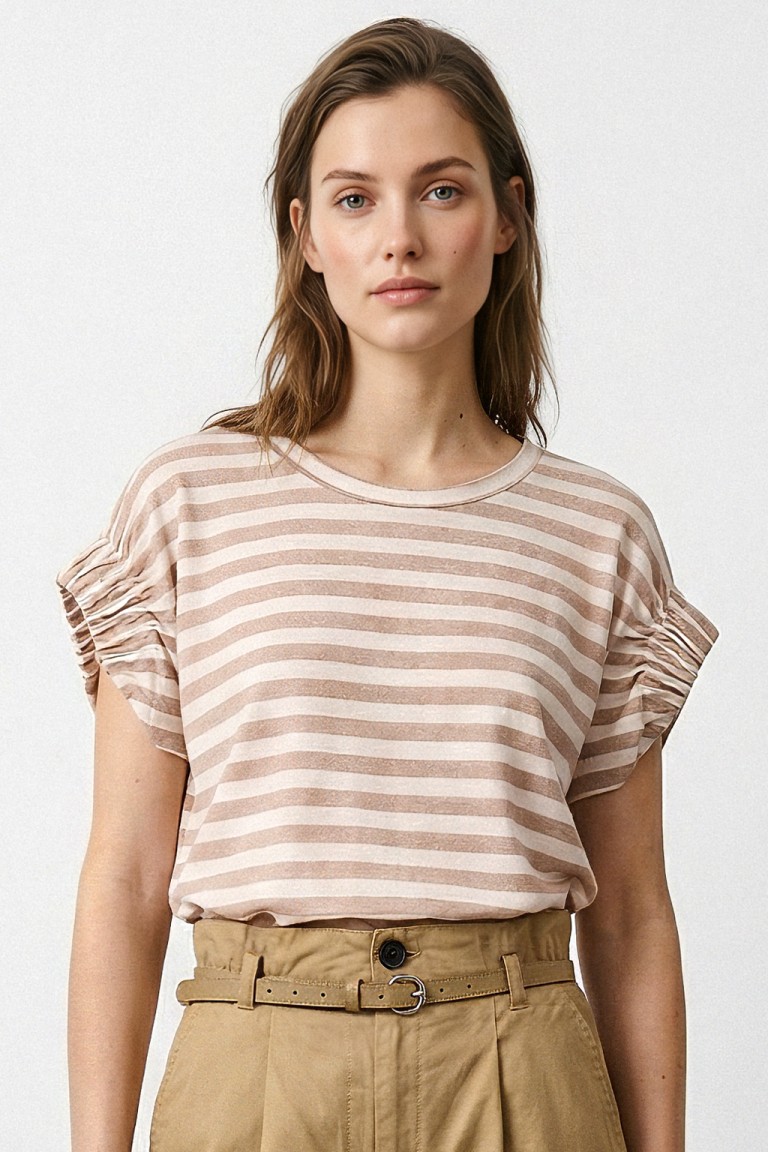 Top righe lurex maniche...