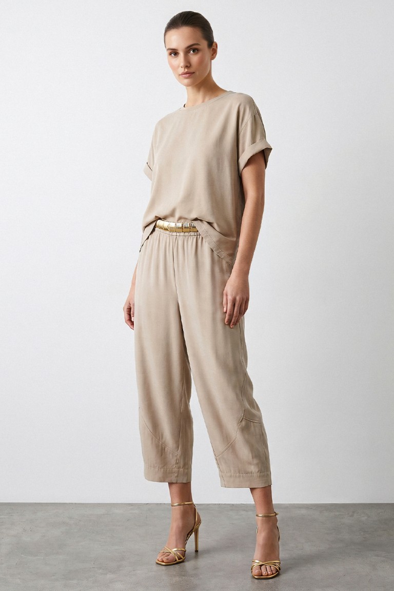 Pantalone ampio in cupro