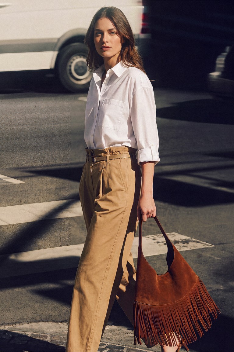 Borsa suede con frange