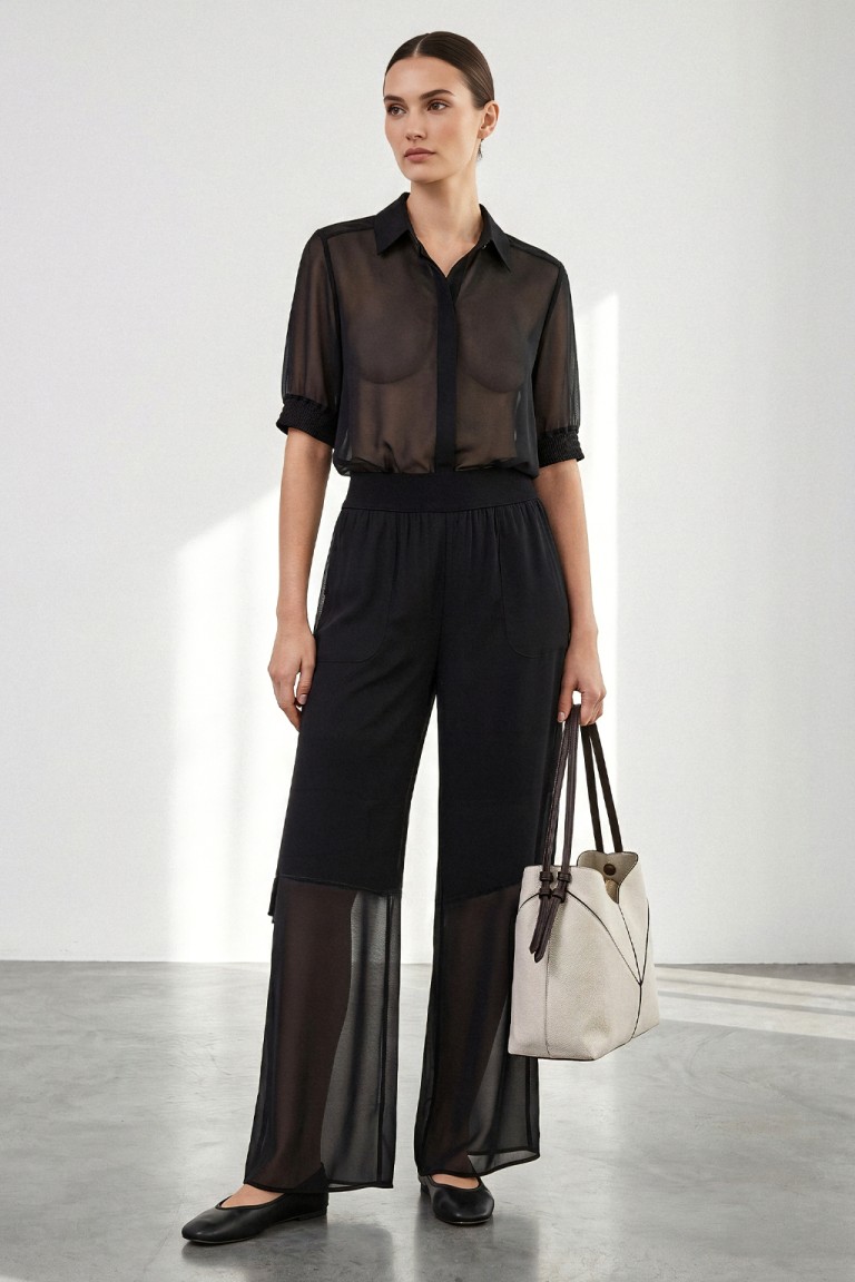 Pantalone cargo fluido
