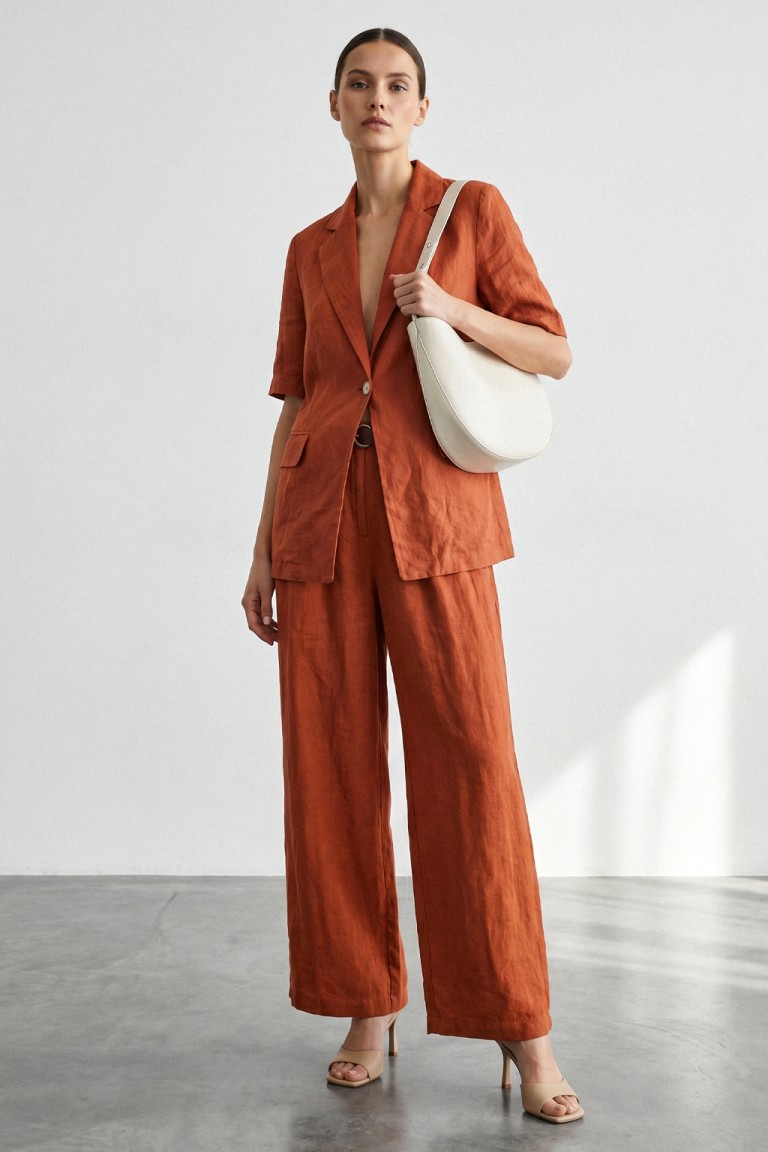 Pantalone lino con cintura
