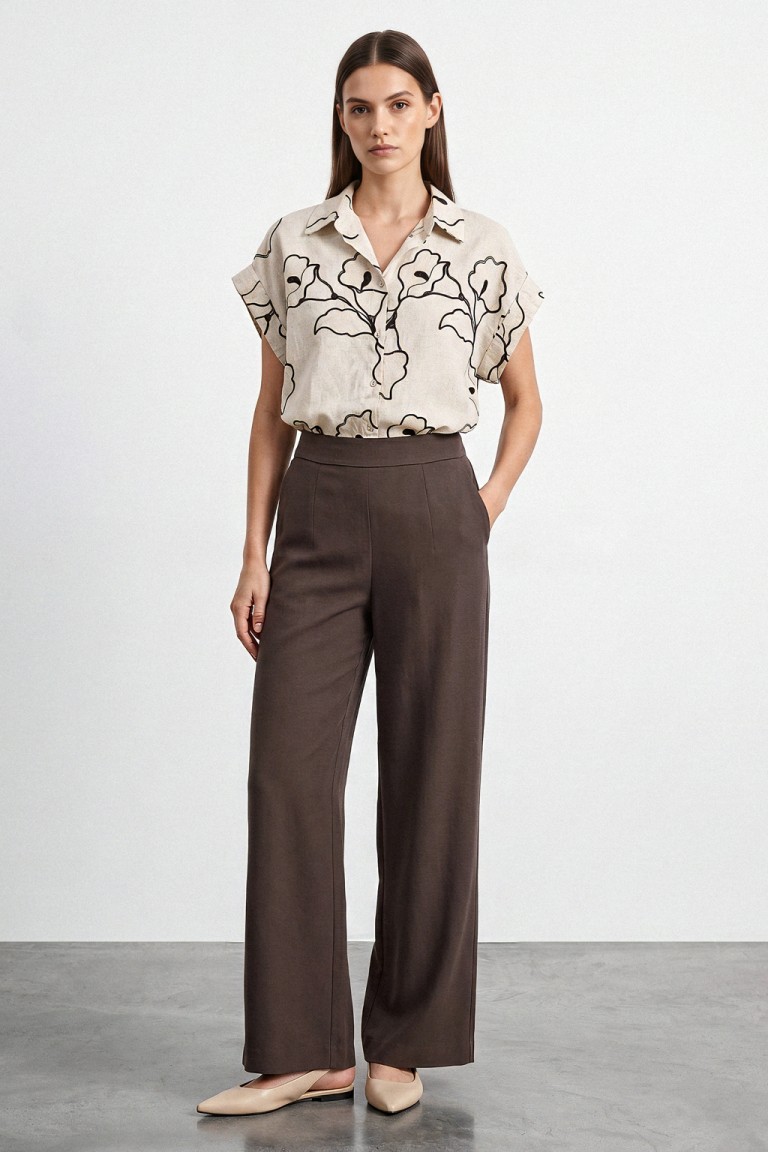 Camicia cotone con ricami