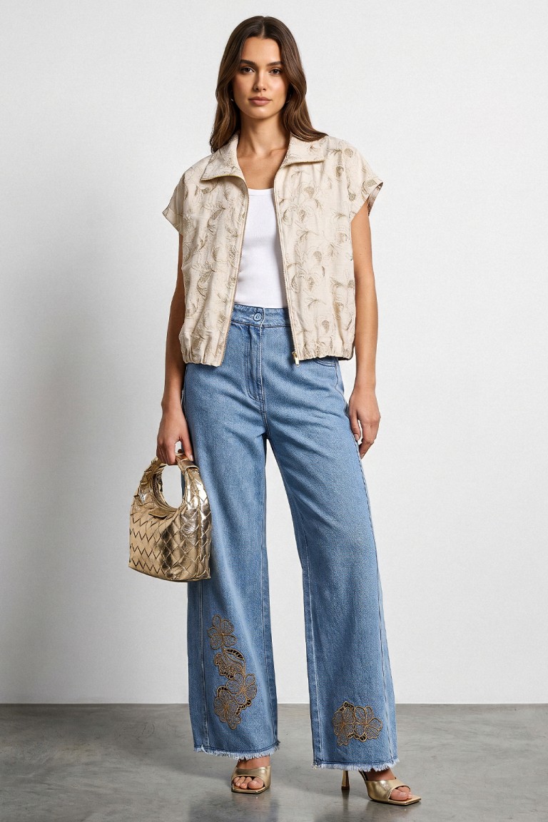 Jeans balloon con ricami