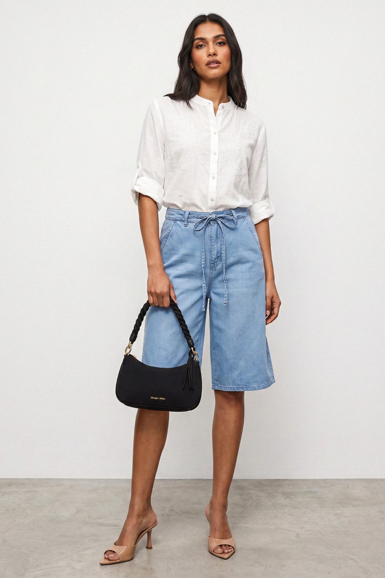 Bermuda wide leg in denim