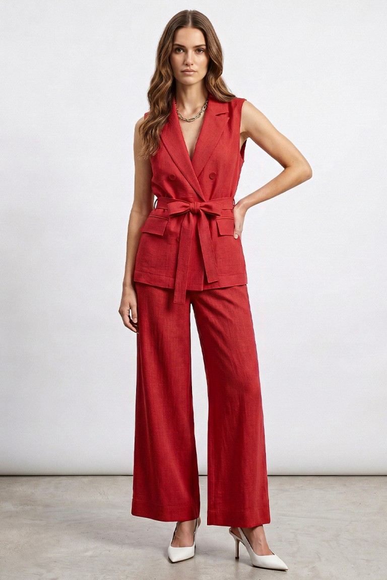 Gilet lungo con cintura
