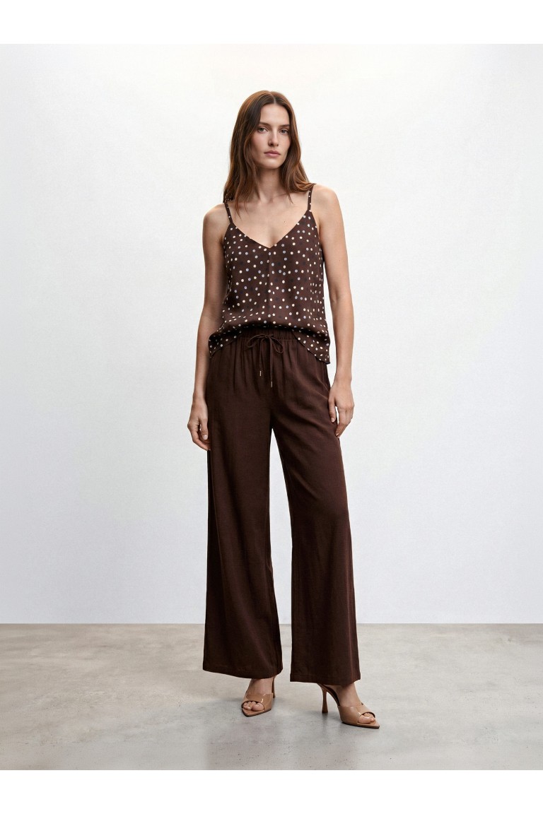 Pantalone tessuto stropicciato