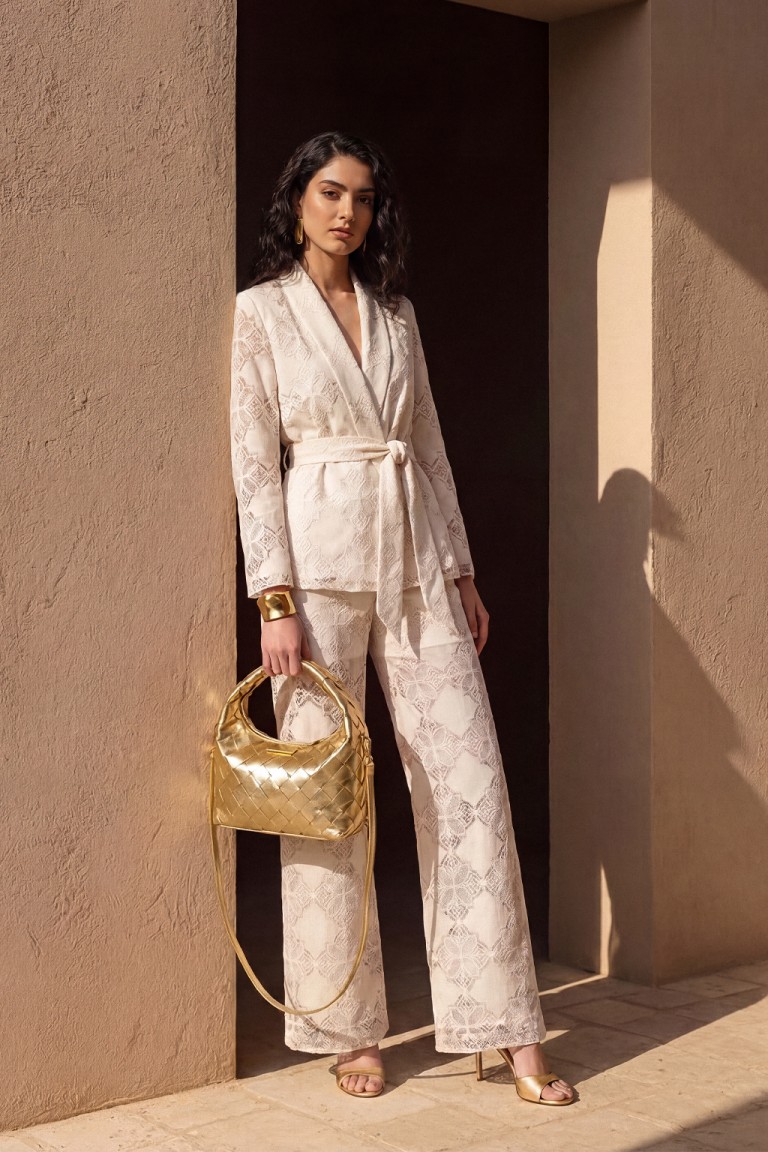 Borsa intreccio effetto lame'