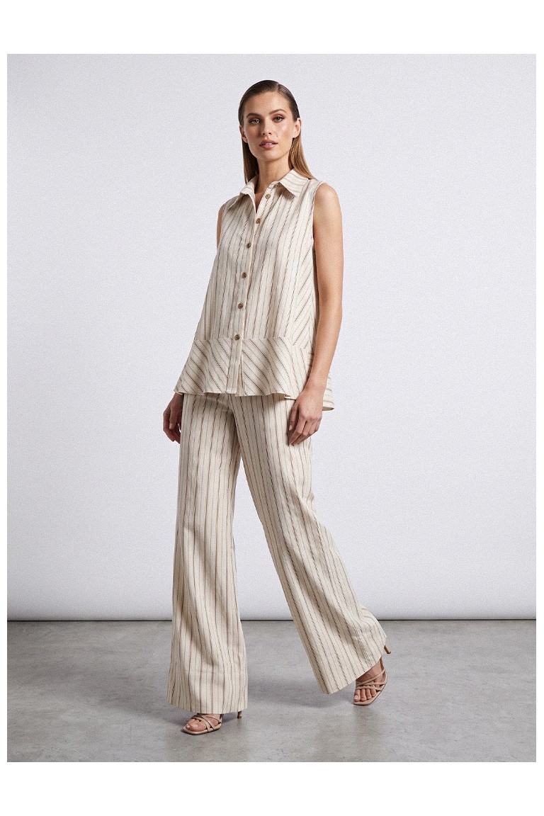 Pantaloni ampi riga