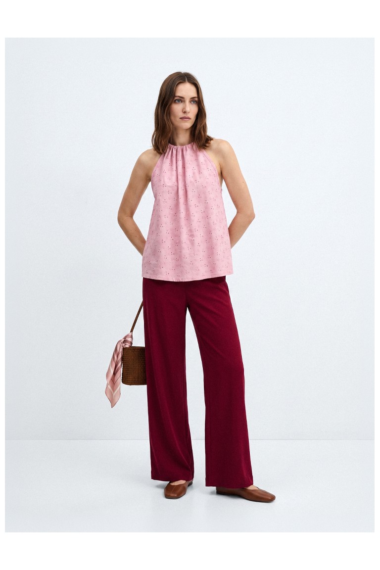 Top halter in sangallo