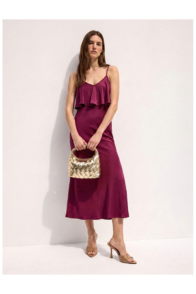 Abito midi con rouches