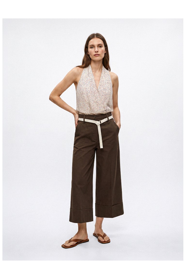Pantaloni culotte con cintura